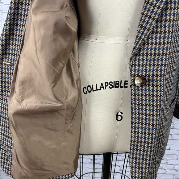 SAG HARBOR | 40% wool houndstooth blazer with shoulder pads size 16 - Picture 7 of 12